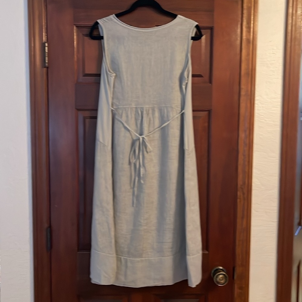 Linen tie back midi dress - Picture 3 of 3